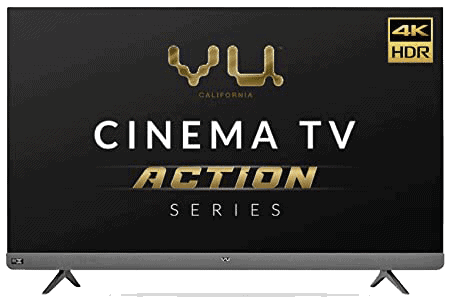 Vu 164cm (65inches) Cinema TV Action Series 4K Ultra HD LED Smart Android TV 65LX (Black) (2021 Model) I With 100 watt Front Soundbar